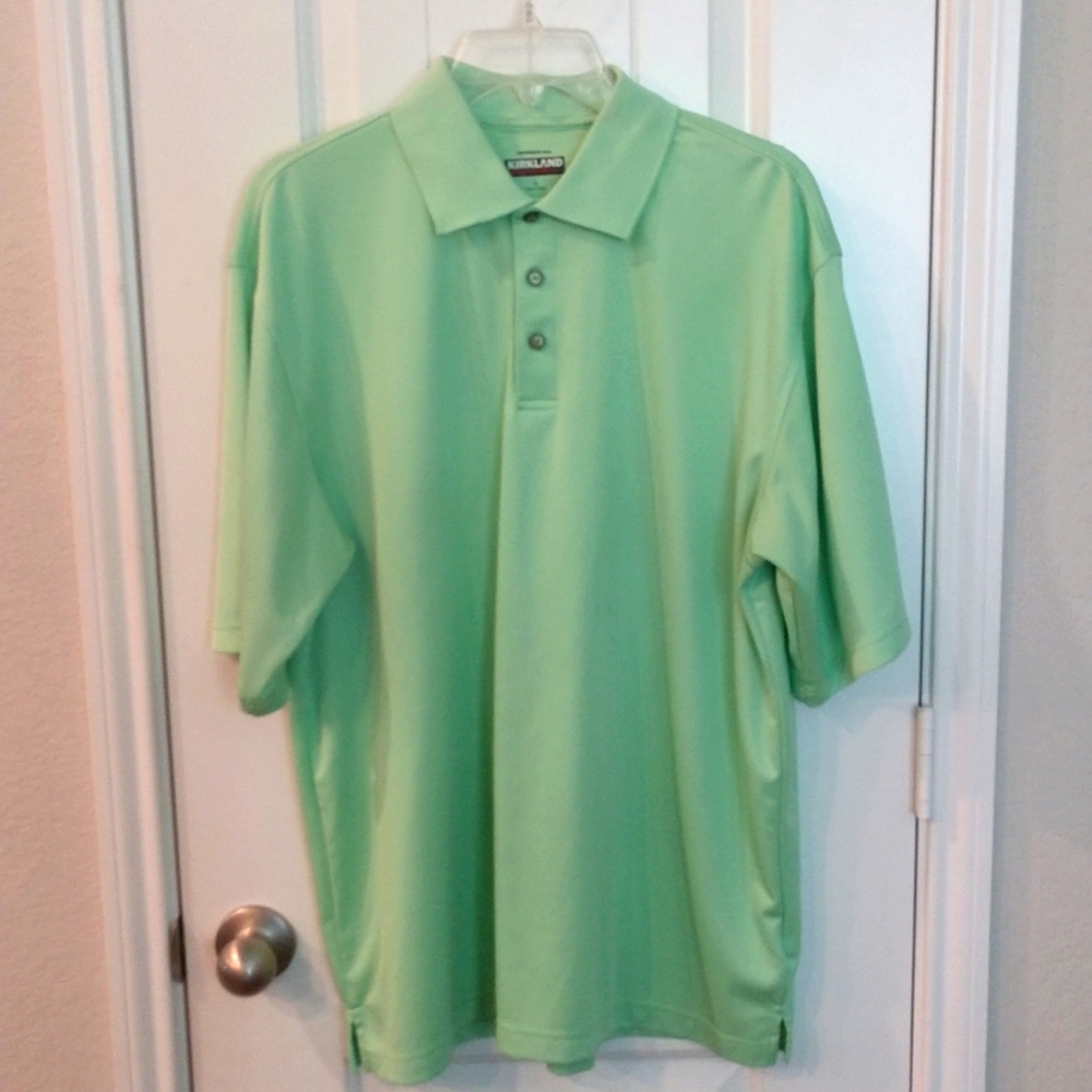 Men's Mint Green Kirkland's Signature Performance Polo Size Large